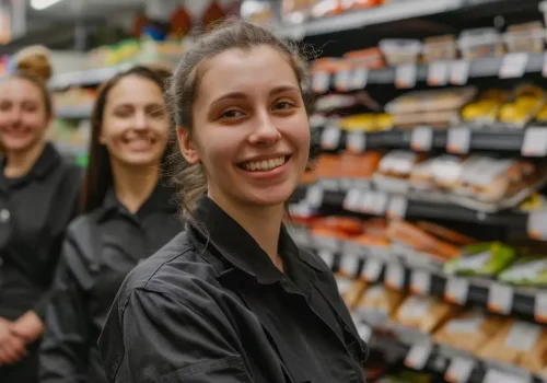 smiling-supermarket-team-uniform-supermarket-aisles